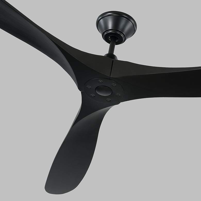 Image 3 88" Visual Comfort Maverick Max Black Damp Ceiling Fan with Remote more views