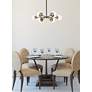 1_Briggs 30" Wide Black Brass Iron 6-Light Globe Pendant in scene