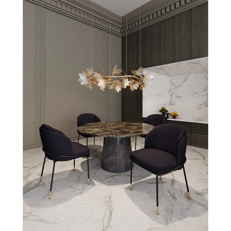 Image 1 Flor Black Fabric Dining Chairs Set of 2 in scene
