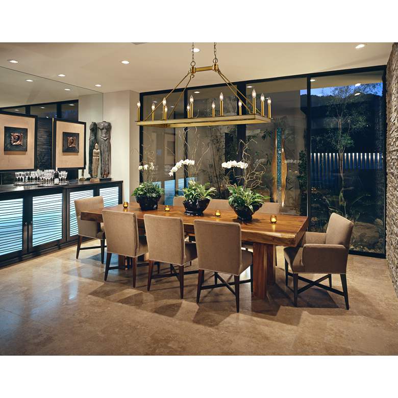 Image 1 Barclay 45" Wide Olde Brass 12-Light Island Chandelier in scene