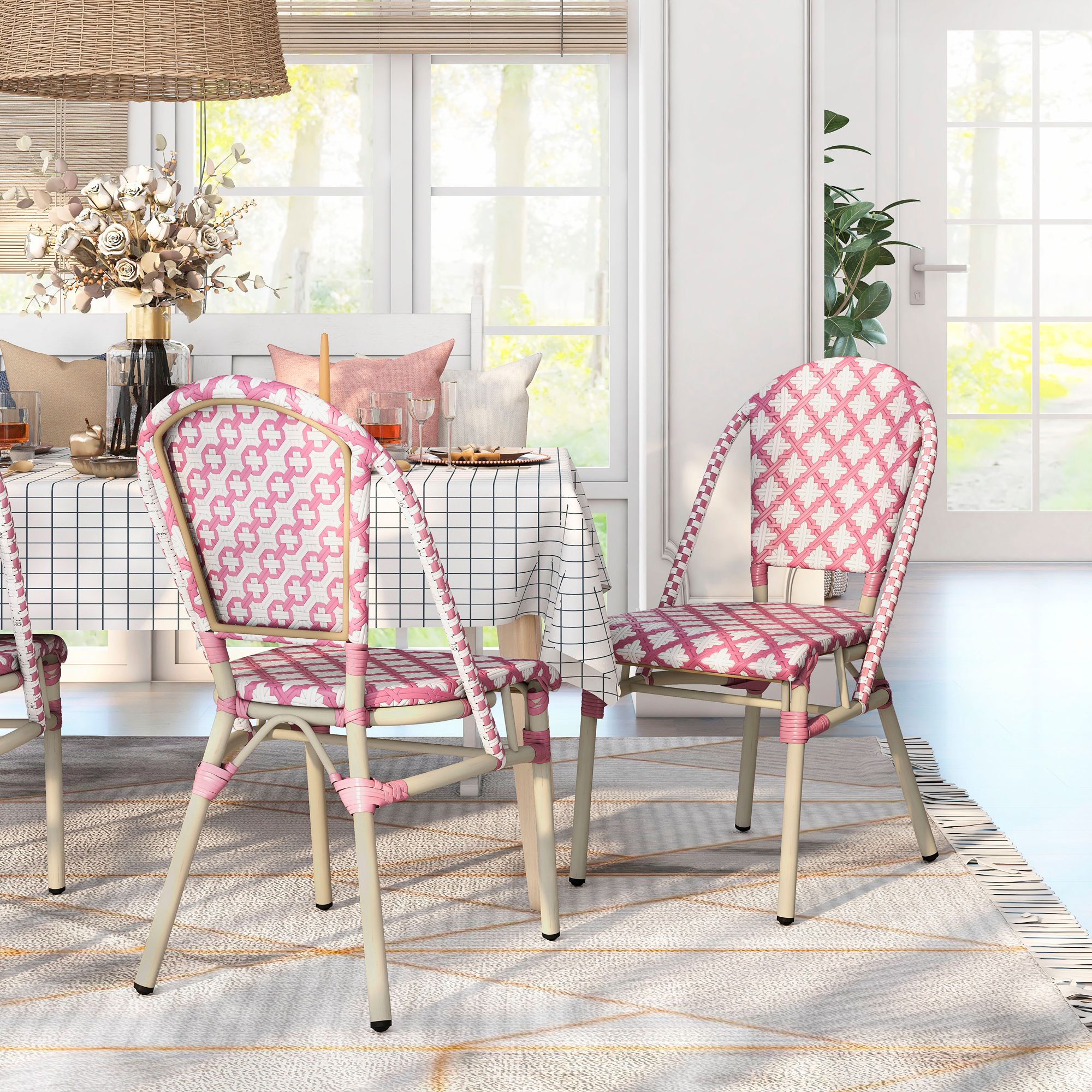 Pink best sale wicker chair