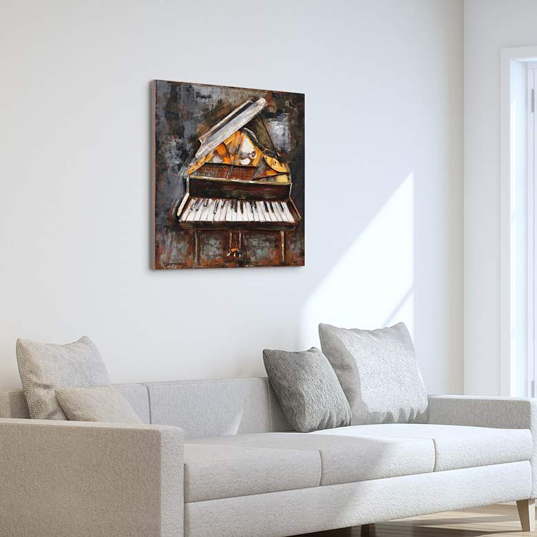 Image 1 Magic Key 32" Square Mixed Media Metal Dimensional Wall Art in scene