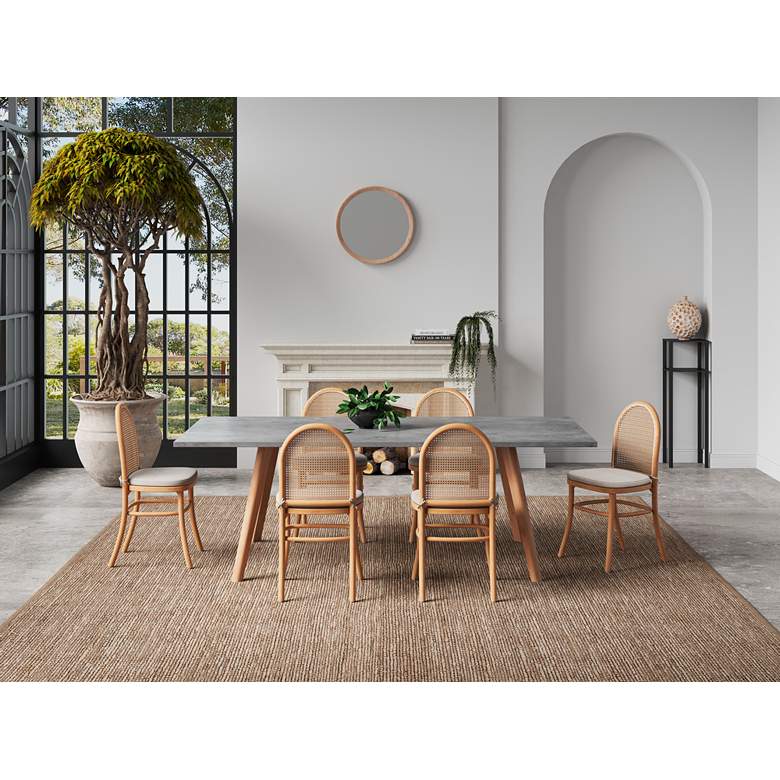 Image 1 Paragon Matte Nature Wood and Cane Dining Chairs Set of 4 in scene