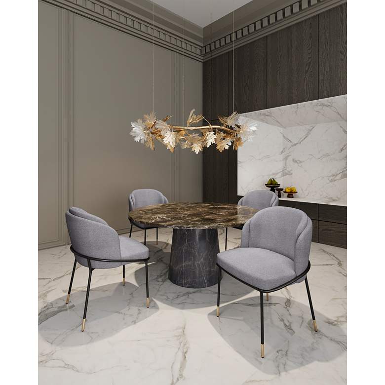 Image 1 Flor Gray Fabric Dining Chairs Set of 2 in scene