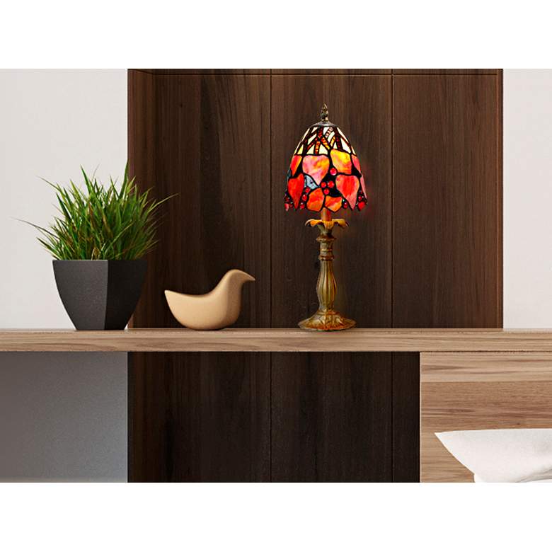 Image 1 Dale Tiffany Estelle 13"H Antique Bronze Accent Table Lamp in scene