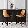 1_Fifth Avenue 26" Camel Faux Leather Counter Stools Set of 3 in scene