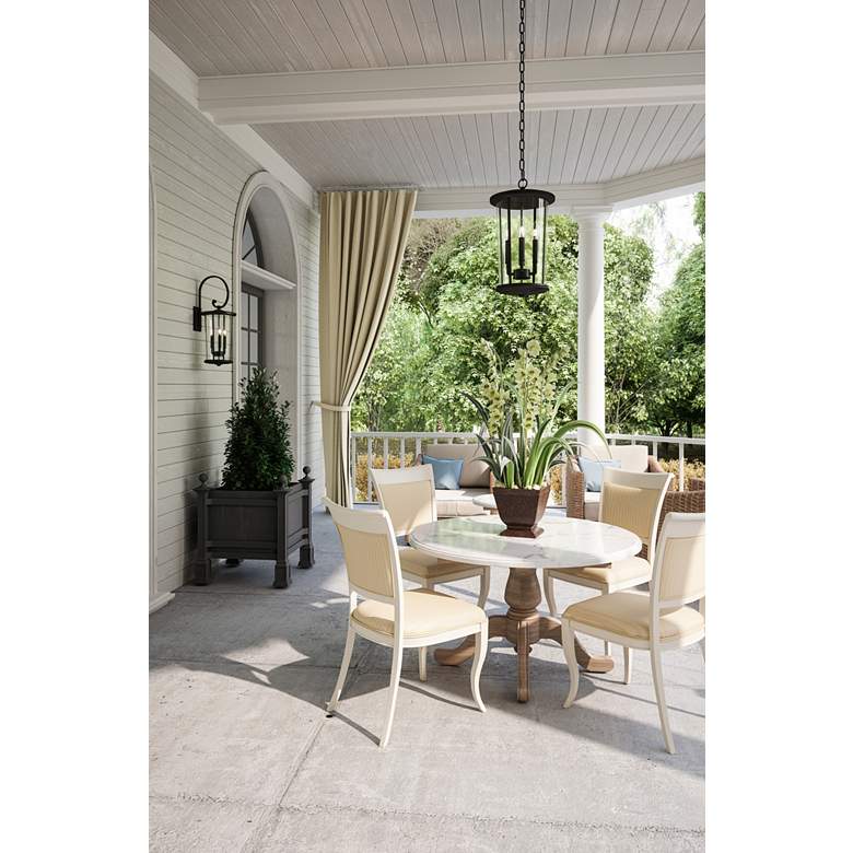 Image 1 Howell 26 1/4"H Black 3-Light Downbridge Outdoor Wall Light in scene