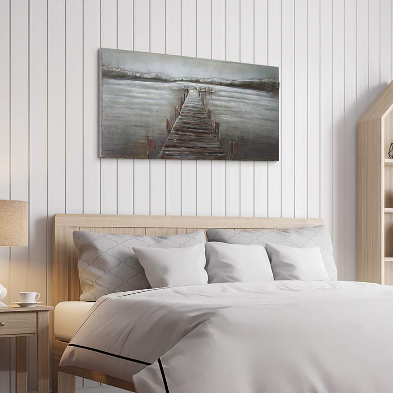 Image 1 Pier 48" Wide Mixed Media Metal Dimensional Wall Art in scene