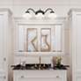 1_Ingalls 27 1/2" Wide Matte Black 3-Light Vanity Bath Light in scene