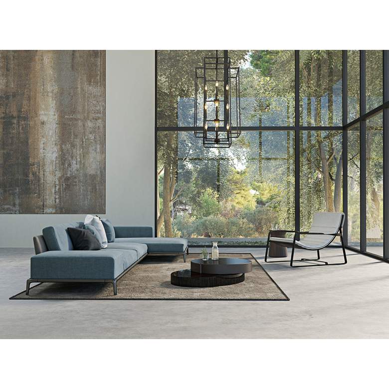 Image 1 Titania 20" Wide Matte Black 12-Light Geometric Pendant in scene