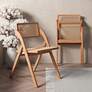 1_Lambinet Nature Wood Cane Folding Dining Chairs Set of 4 in scene