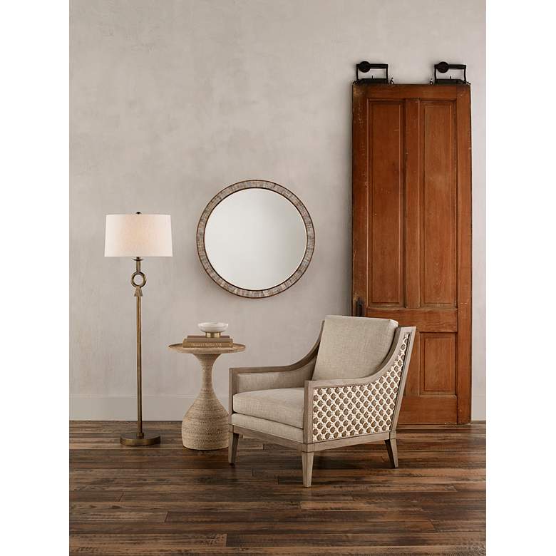 Image 1 Currey & Company Germaine 62" High Antique Brass Stem Floor Lamp in scene