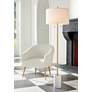 Possini Euro Milan 64" Gold Finish Modern Floor Lamp with Marble Base in scene