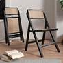 1_Pullman Black Wood and Cane Folding Dining Chairs Set of 4 in scene