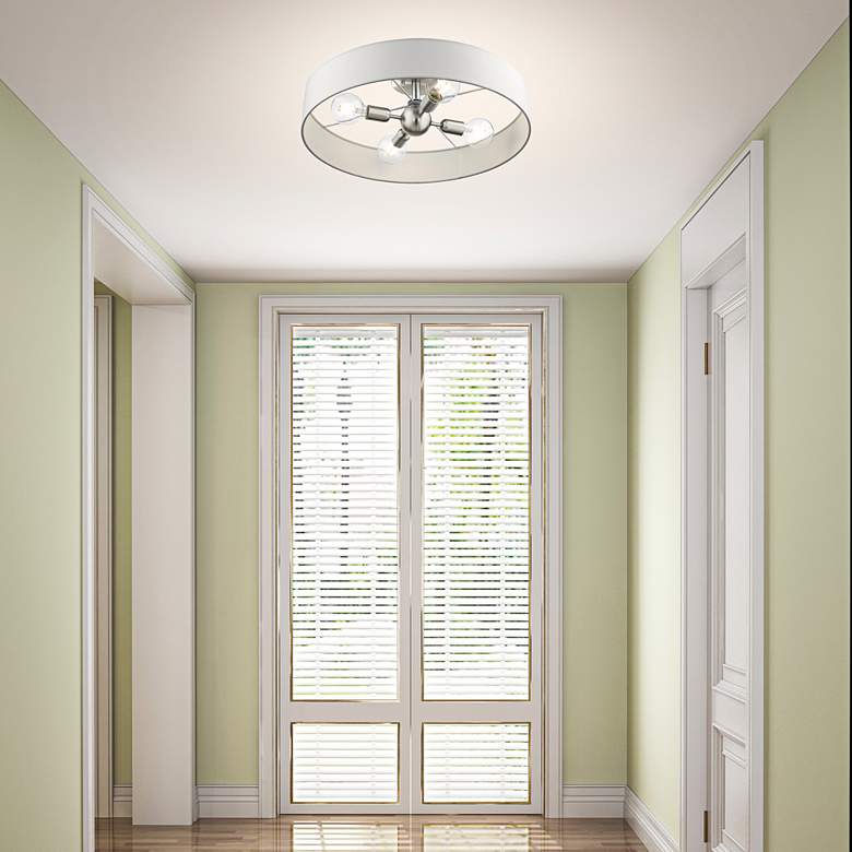 Image 1 Venlo 4 Light Brushed Nickel Semi Flush Mount in scene