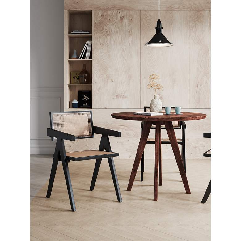 Image 1 Hamlet Black Wood and Natural Cane Dining Chairs Set of 2 in scene