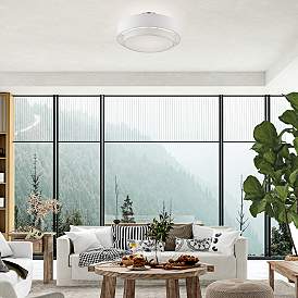 Image1 of Meridian 22" Wide Brushed Nickel Double Layer Ceiling Light in scene