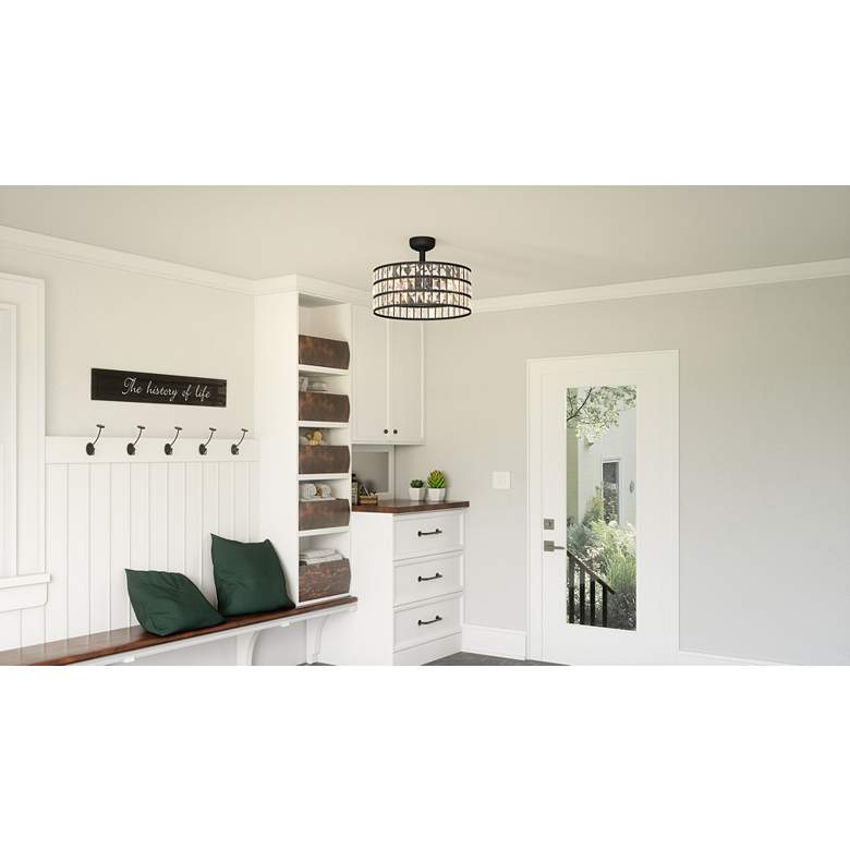 Image 1 Quoizel Coffman 22 1/2" Wide Bronze 4-Light LED Ceiling Light with Fan in scene