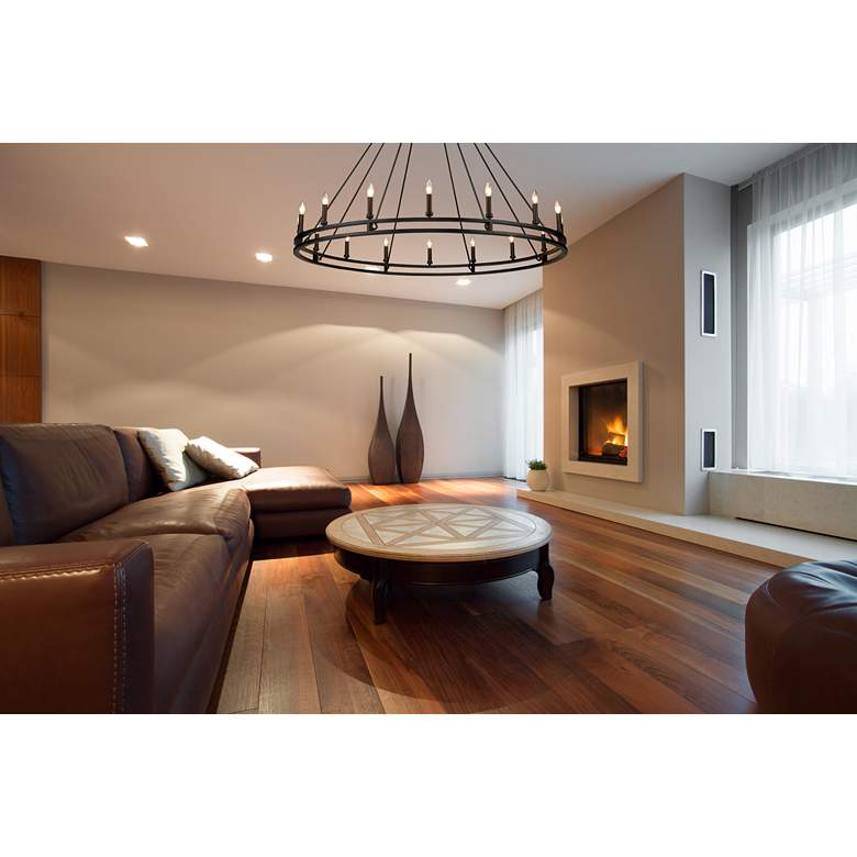 Image 1 Dennison 60 1/4" Wide Matte Black 16-Light Chandelier in scene