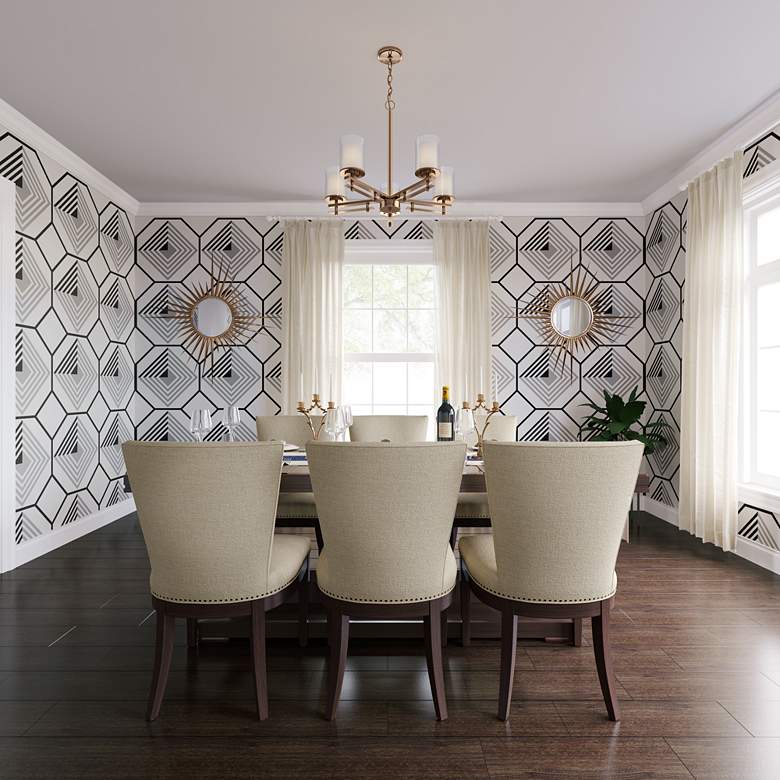 Image 1 Huderson 26" Wide Modern Gold 5-Light Chandelier in scene