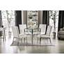Fowlerton 39"W White Faux Marble Chrome Metal Dining Table in scene