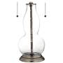 Clear Glass Fillable Gourd Table Lamp with Alabaster Shade