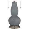 Color Plus Gourd White and Software Gray Glass Table Lamp