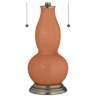 Baked Clay Gourd-Shaped Table Lamp with Alabaster Shade