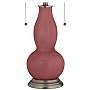 Toile Red Gourd-Shaped Table Lamp with Alabaster Shade