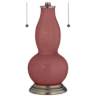 Toile Red Gourd-Shaped Table Lamp with Alabaster Shade