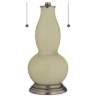 Sage Gourd-Shaped Table Lamp with Alabaster Shade