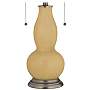 Empire Gold Gourd-Shaped Table Lamp with Alabaster Shade
