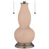 Italian Coral Gourd-Shaped Table Lamp with Alabaster Shade