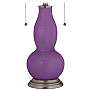 Passionate Purple Gourd-Shaped Table Lamp with Alabaster Shade