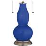 Dazzling Blue Gourd-Shaped Table Lamp with Alabaster Shade