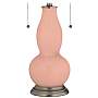Mellow Coral Gourd-Shaped Table Lamp with Alabaster Shade