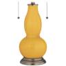 Goldenrod Gourd-Shaped Table Lamp with Alabaster Shade