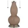 Mocha Gourd-Shaped Table Lamp with Alabaster Shade