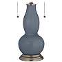 Granite Peak Gourd-Shaped Table Lamp with Alabaster Shade