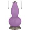 African Violet Gourd-Shaped Table Lamp with Alabaster Shade