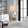 1_Uttermost Flavian 30 1/4" Beige and Ivory Teardrop Ceramic Table Lamp in scene