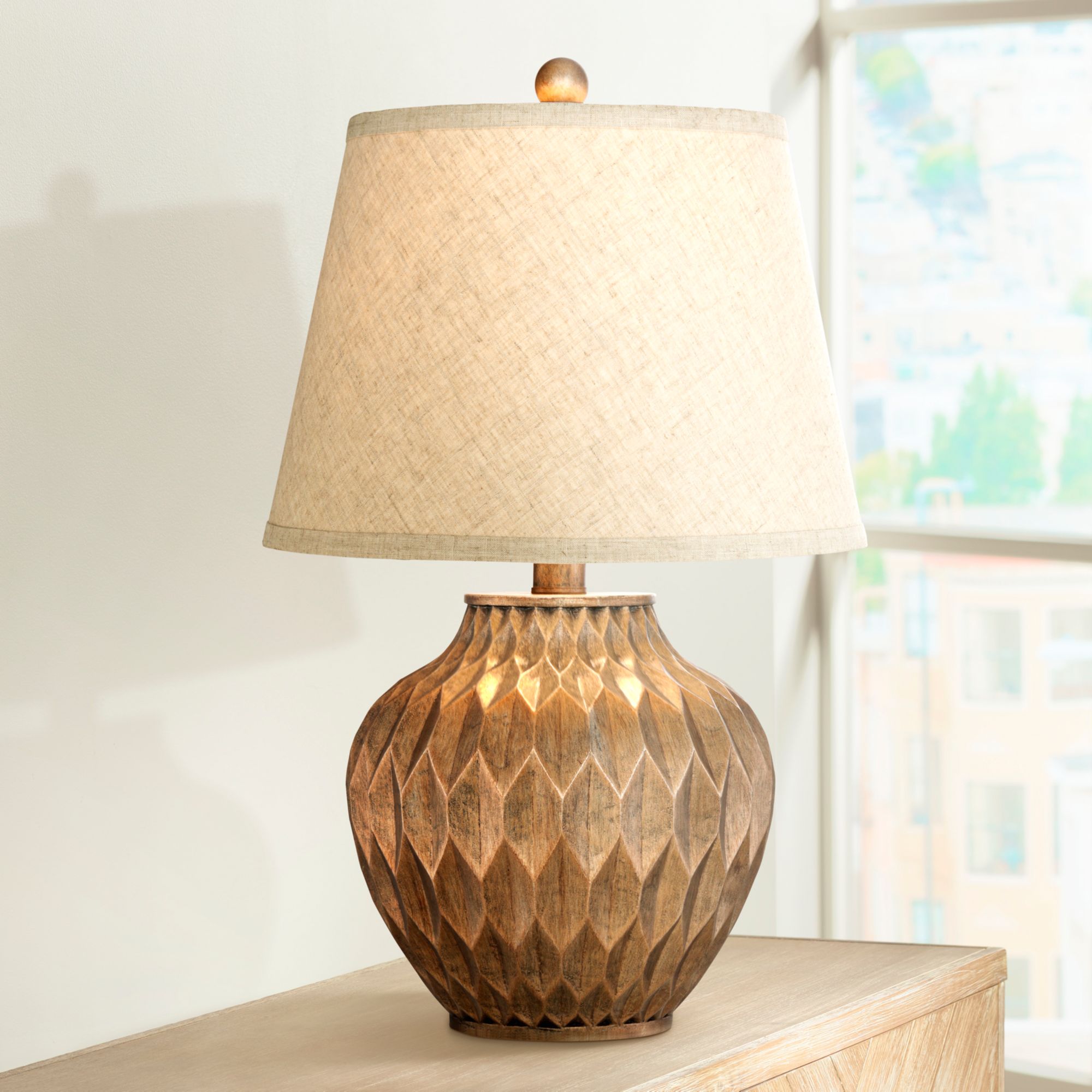 Image 1 360 Lighting Buckhead 22" High Bronze Accent Urn Table Lamp in scene