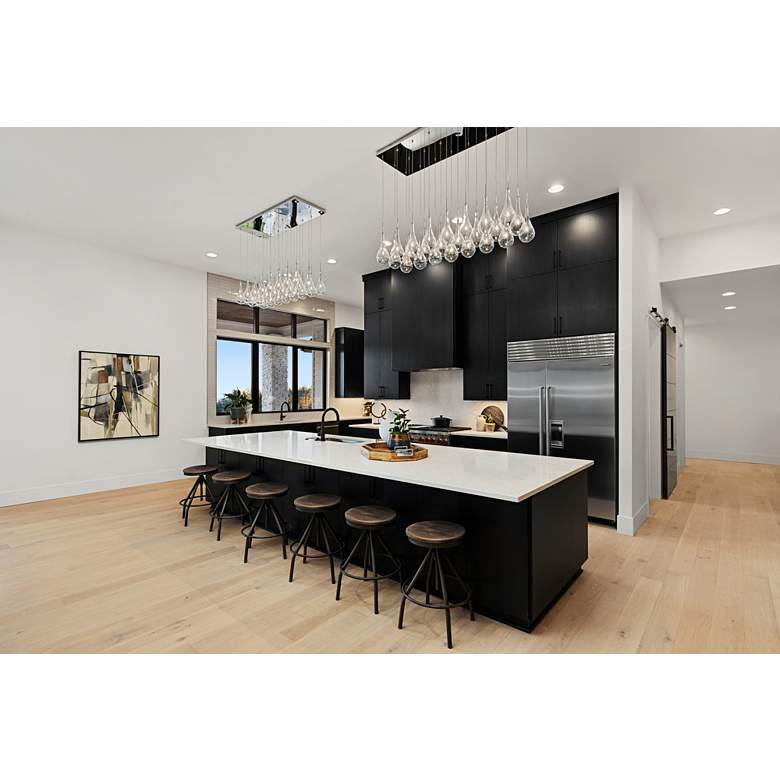 Image 1 ET2 Larmes 51 1/2" LED 24-Light Modern Glass Linear Pendant in scene