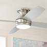 1_52" Casa Elite Brushed Nickel LED Hugger Ceiling Fan with Remote in scene