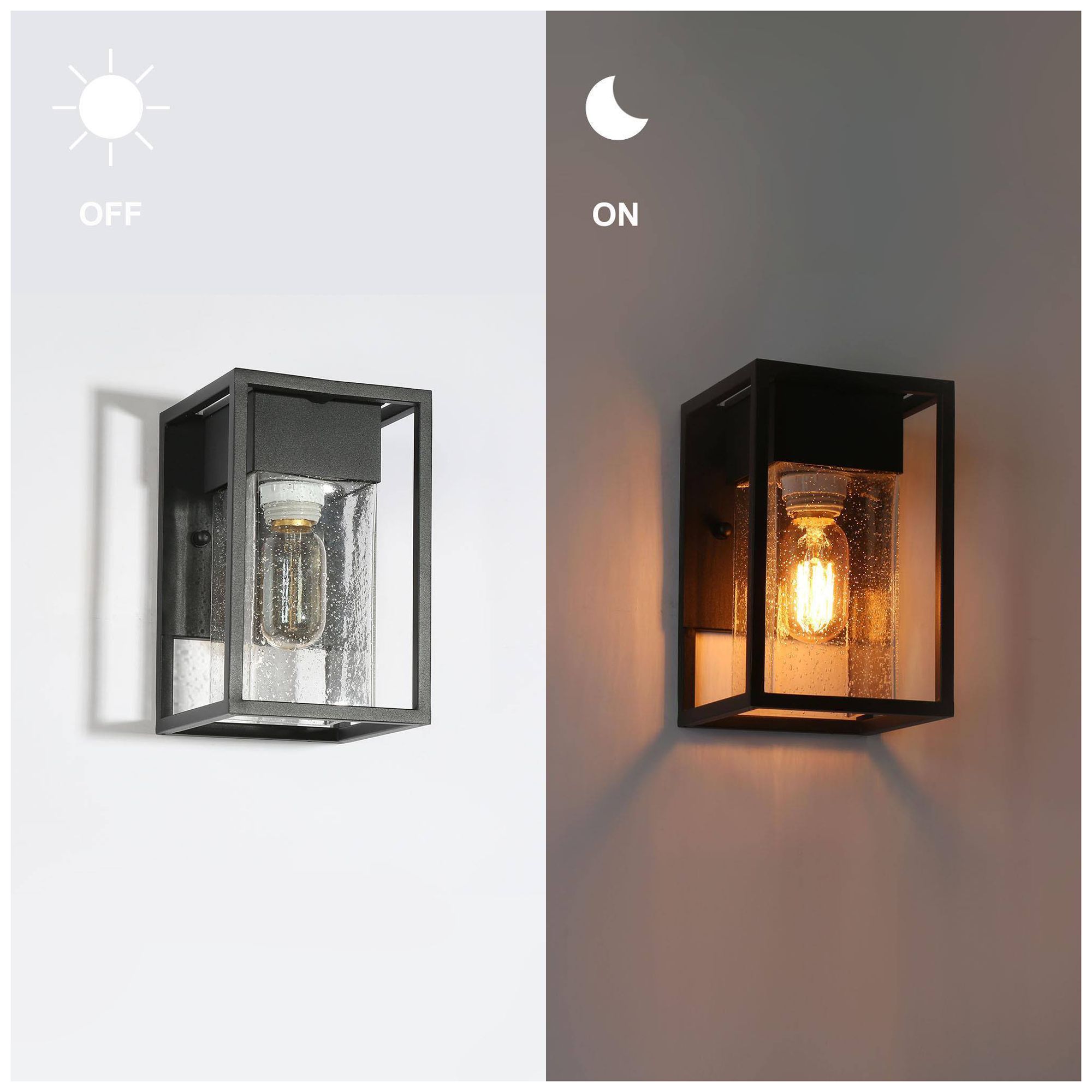 Image 2 9.1" High Textured Black Square Metal Outdoor Wall Light more views