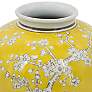 Thumbnail3 of 9.1" High Wide Yellow and White Curved Plum Blossom Vase more views