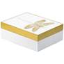 9.1" White &#38; Gold Rectangular Dragonfly Box