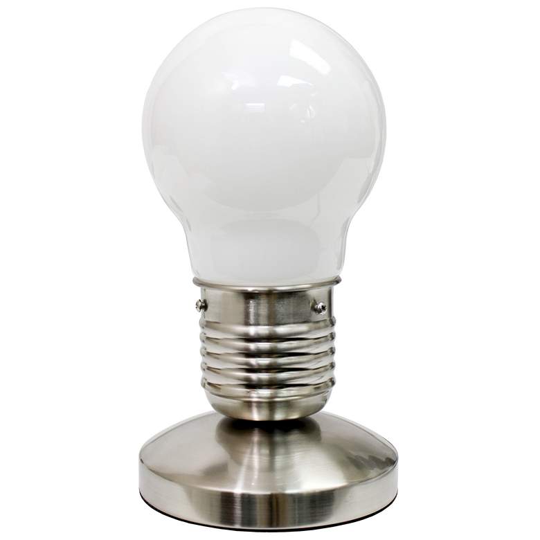 Image 1 9.25" Classic Light Bulb Mini Touch Lamp, White