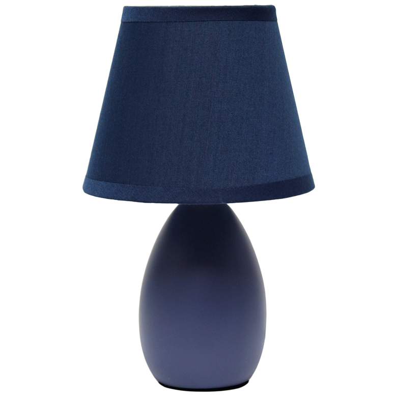 Image 1 9.45" Mini Egg Oval Ceramic Table Lamp with Shade, LED Bulb Included,