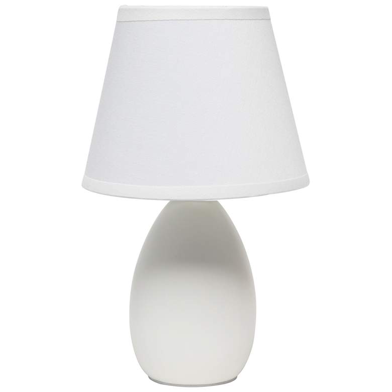 Image 1 9.45" Mini Egg Oval Table Lamp, LED Bulb Included, Off White